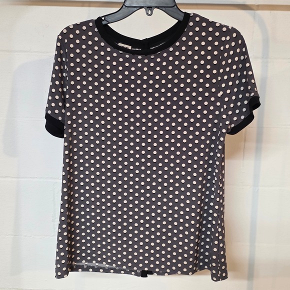 Anne Klein Tops - Anne Klein Polka Dot Pearly Dot Button-Back Blouse Size M